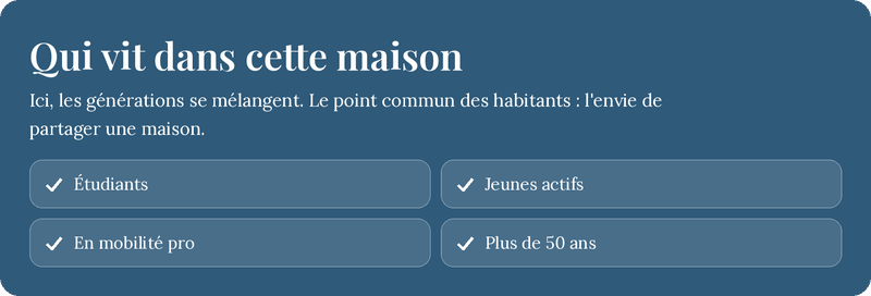 coliving colocation ici vit des étudiants, des jeunes actifs, des personnes en mobilité pro et plus de 50 ans coliving colocation ici vit des étudiants, des jeunes actifs, des personnes en mobilité pro et plus de 50 ans