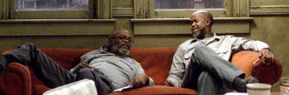 On set of The SUNSET LIMITED, sharing with Samuel L. Jackson On set of The SUNSET LIMITED, sharing with Samuel L. Jackson