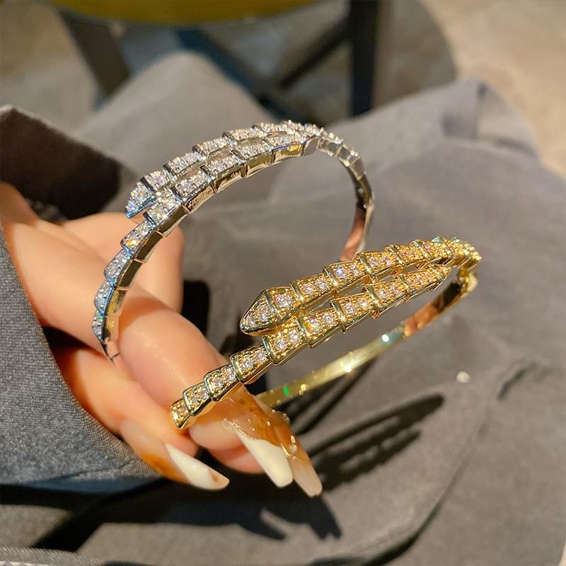 Pavé Snake Bangle