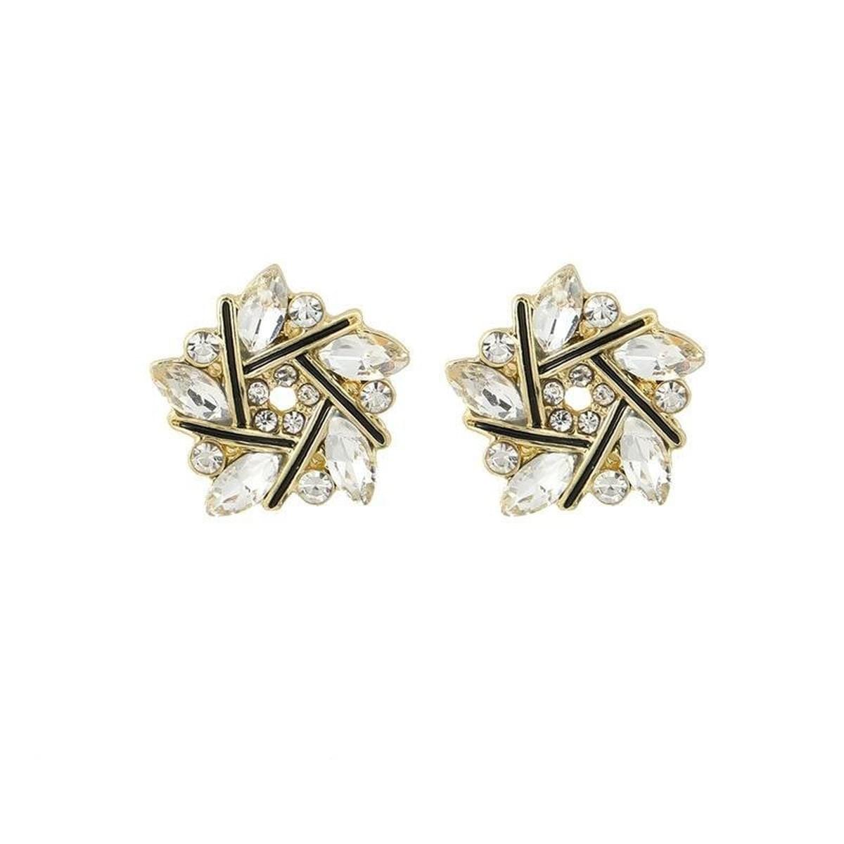 Crossed Line Stud Earrings — Night Shift Collection
