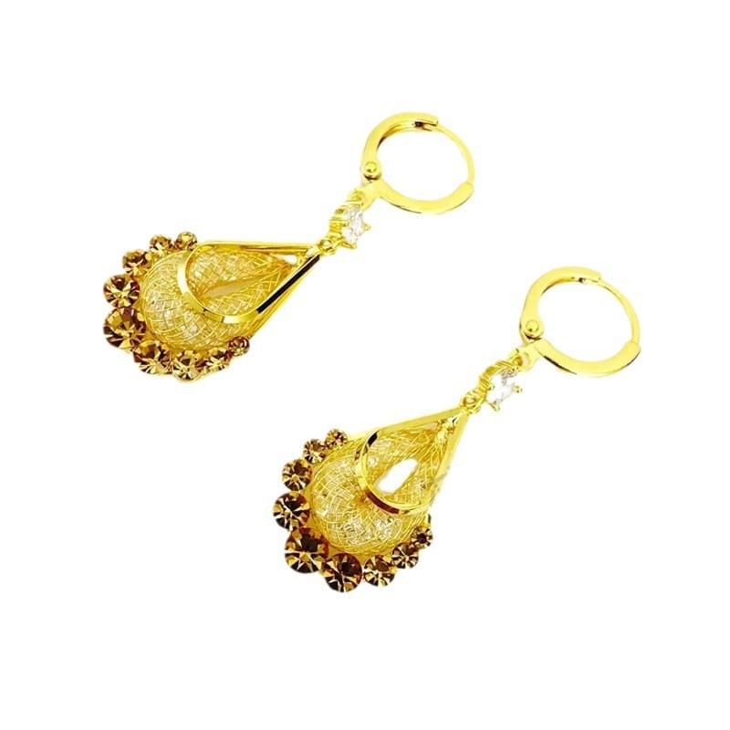 Mesh Crystal Teardrop Earrings