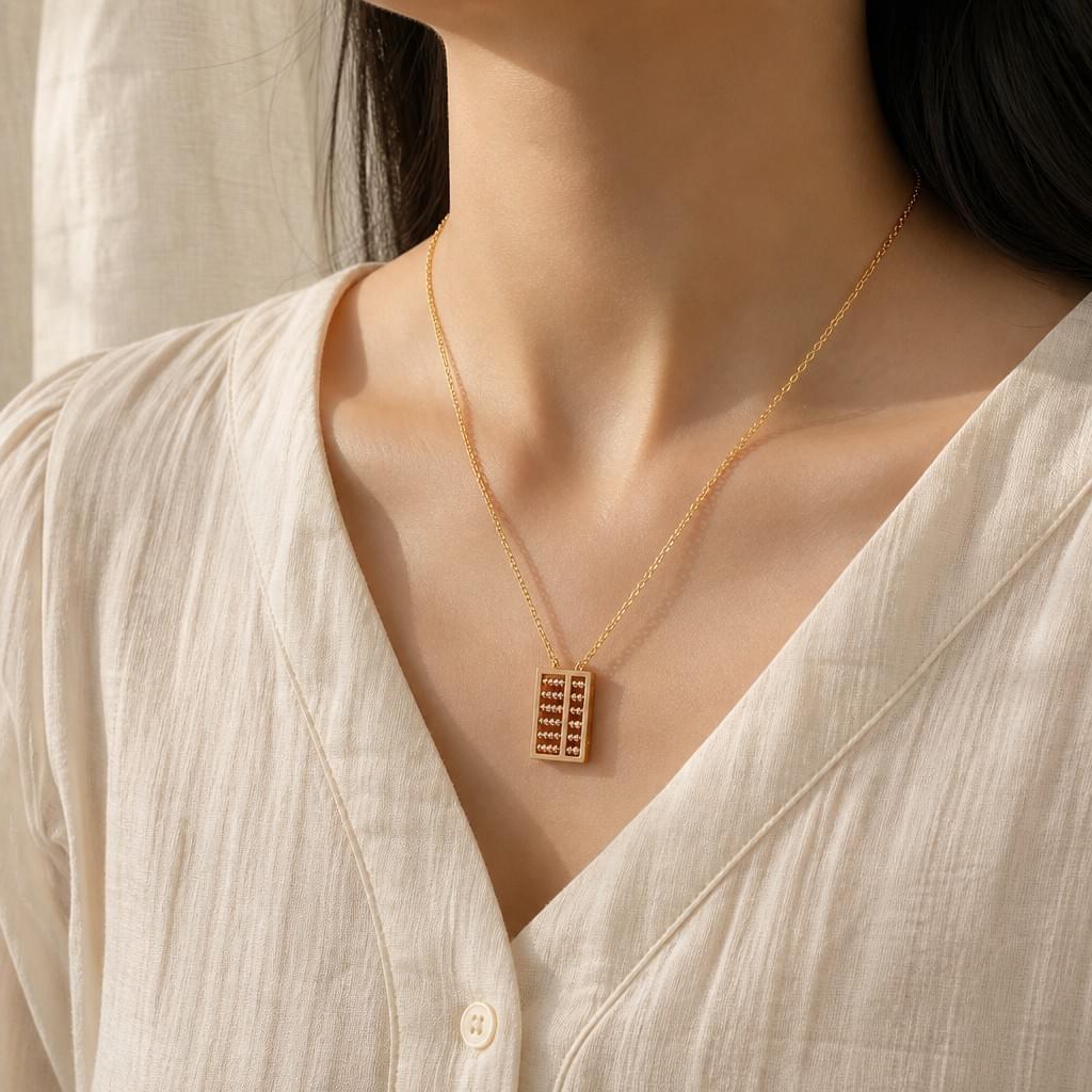 Abacus Pendant Necklace — Linen Hour Collection