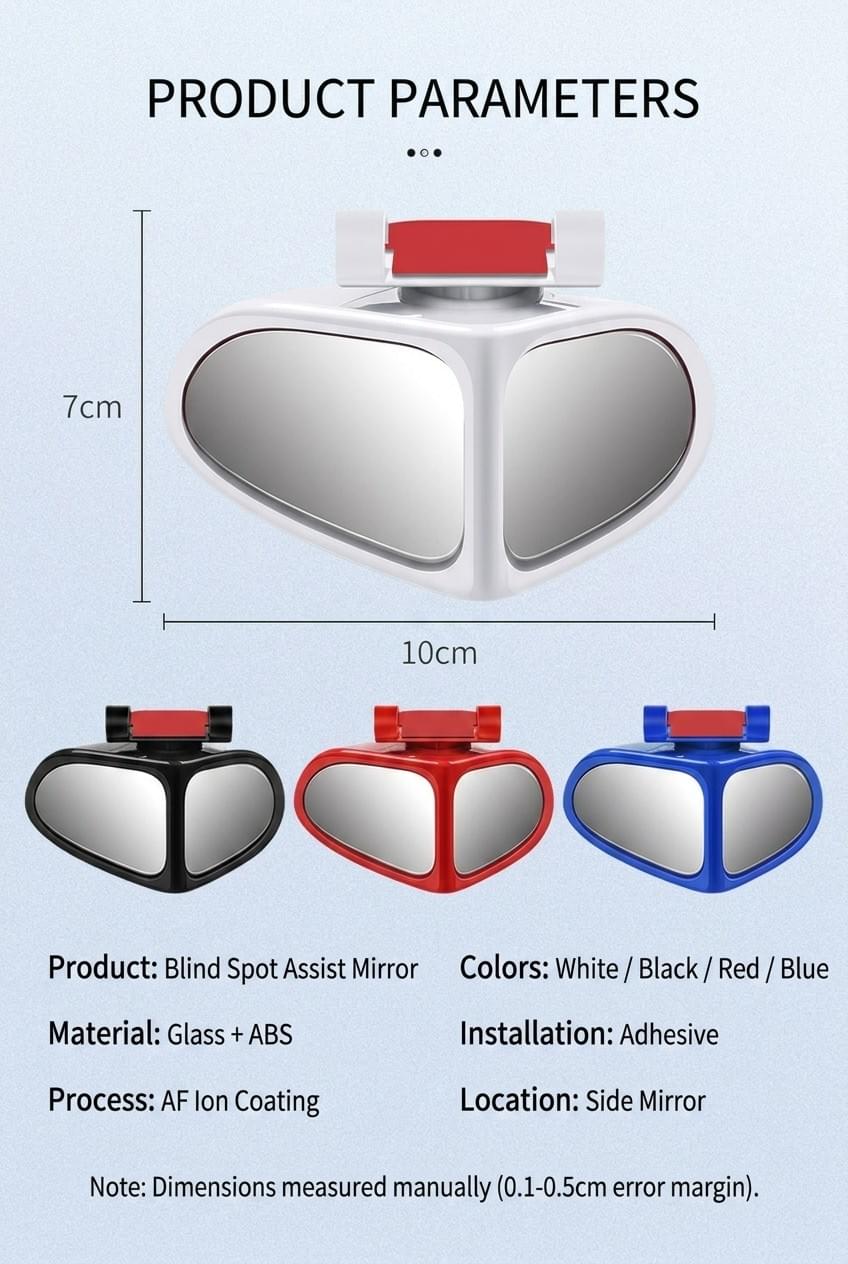 360° Adjustable Wide-Angle Blind Spot Mirror for Cars