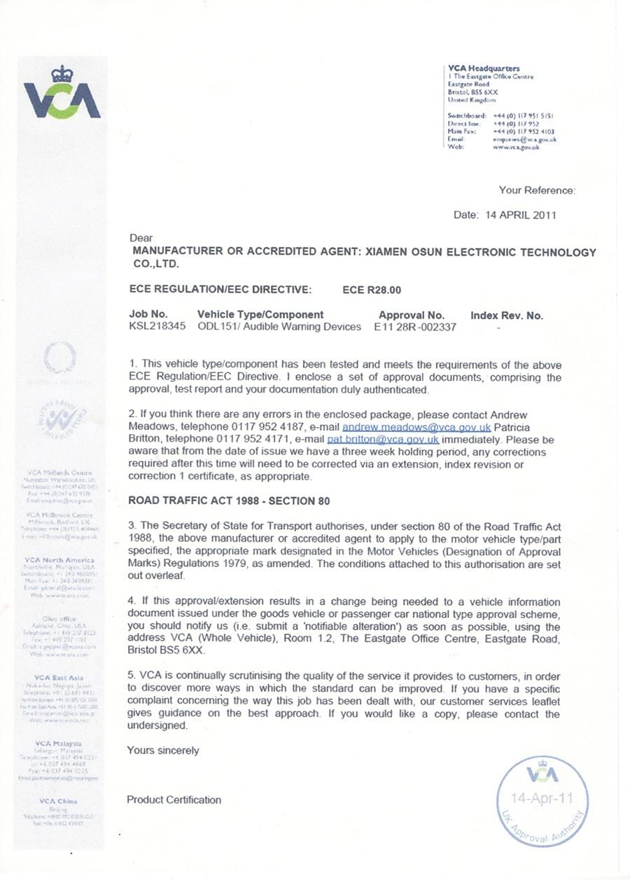 We leverage cutting-edge European technologies to continuously innovate and improve our automotive components. Advanced R&D Capabilities Our Expertise Xiamen Osun Electronic Technology Co., Ltd., founded in 2007, is a manufacturer dedicated to the R&D, production and sales of automotive components such as car horns and interference-free wipers. We adopt advanced European technologies and standards, have strong R&D capabilities and a professional service team, and hold IATF16949 and E-mark certifications to meet customer needs. For more than a decade Osun has focused on one thing: perfecting horns and wipers.