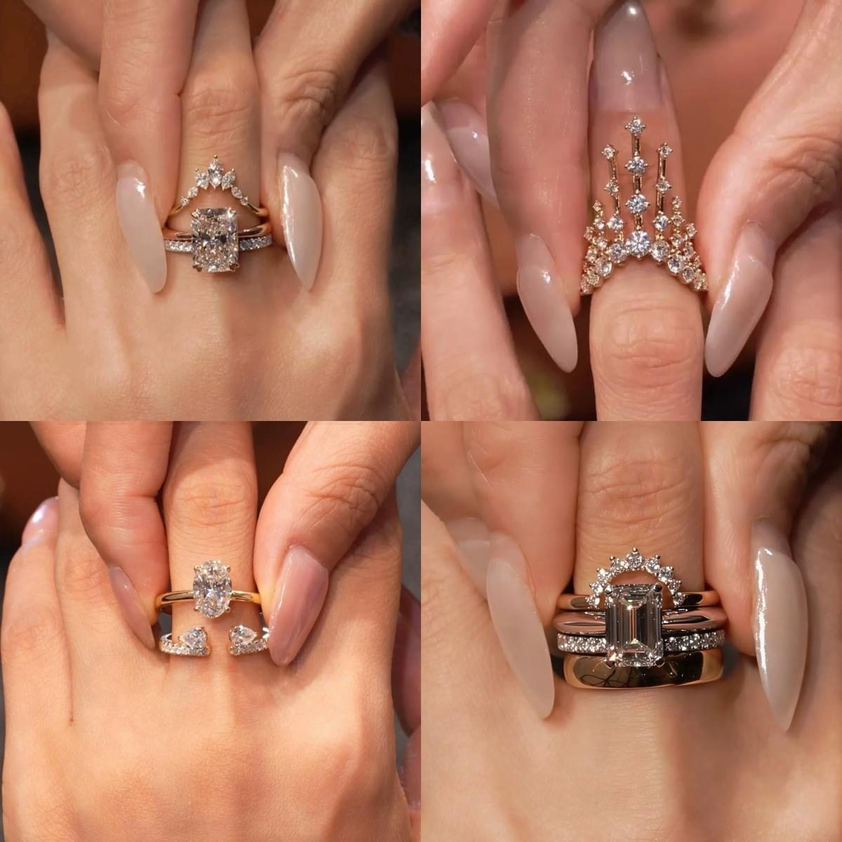 Square Pavé Stacking Ring