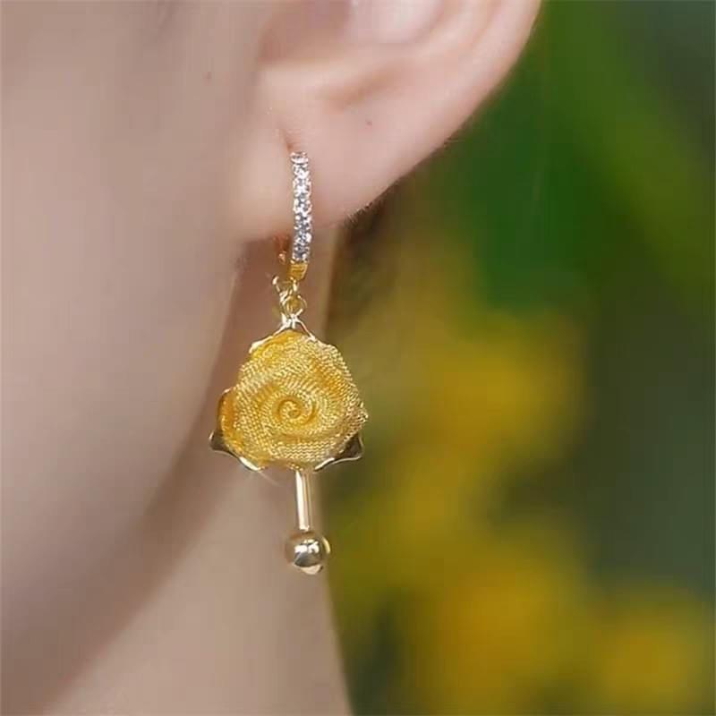 French Rose Stud Earrings