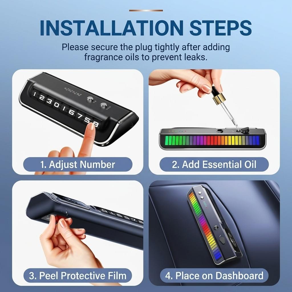 Smart Car Parking Number Plate with Voice-Activated RGB Rhythm Light
