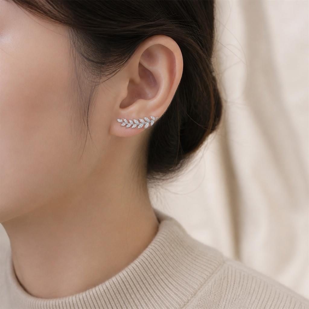 Leaf Cartilage Earrings — Linen Hour Collection