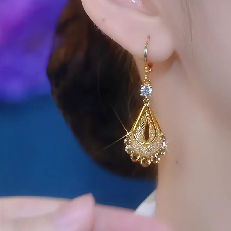 Mesh Crystal Teardrop Earrings