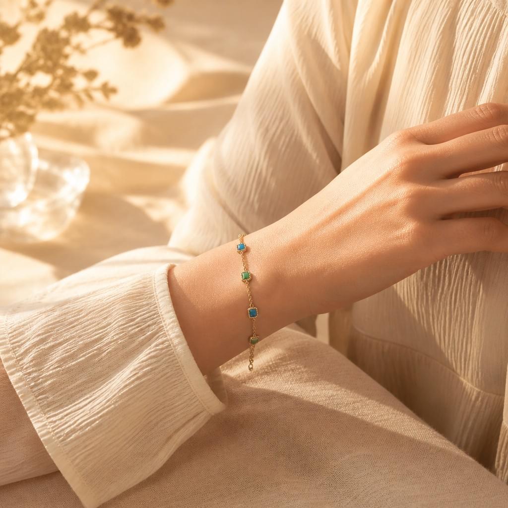 Faceted Square Bracelet — Dawn Light Collection