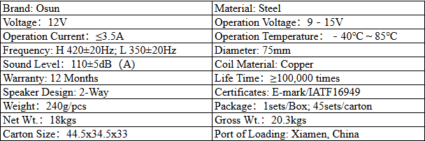 Long Life Klaxon High Quality E-mark Certified 12v Disc Horn DISC HORN(ODL-151)