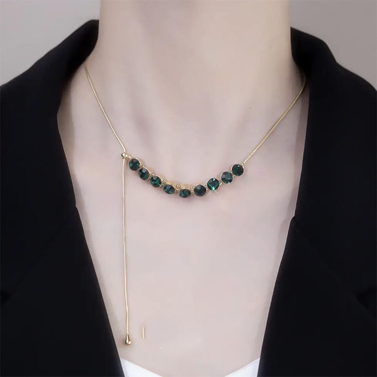 Adjustable Green Crystal Necklace