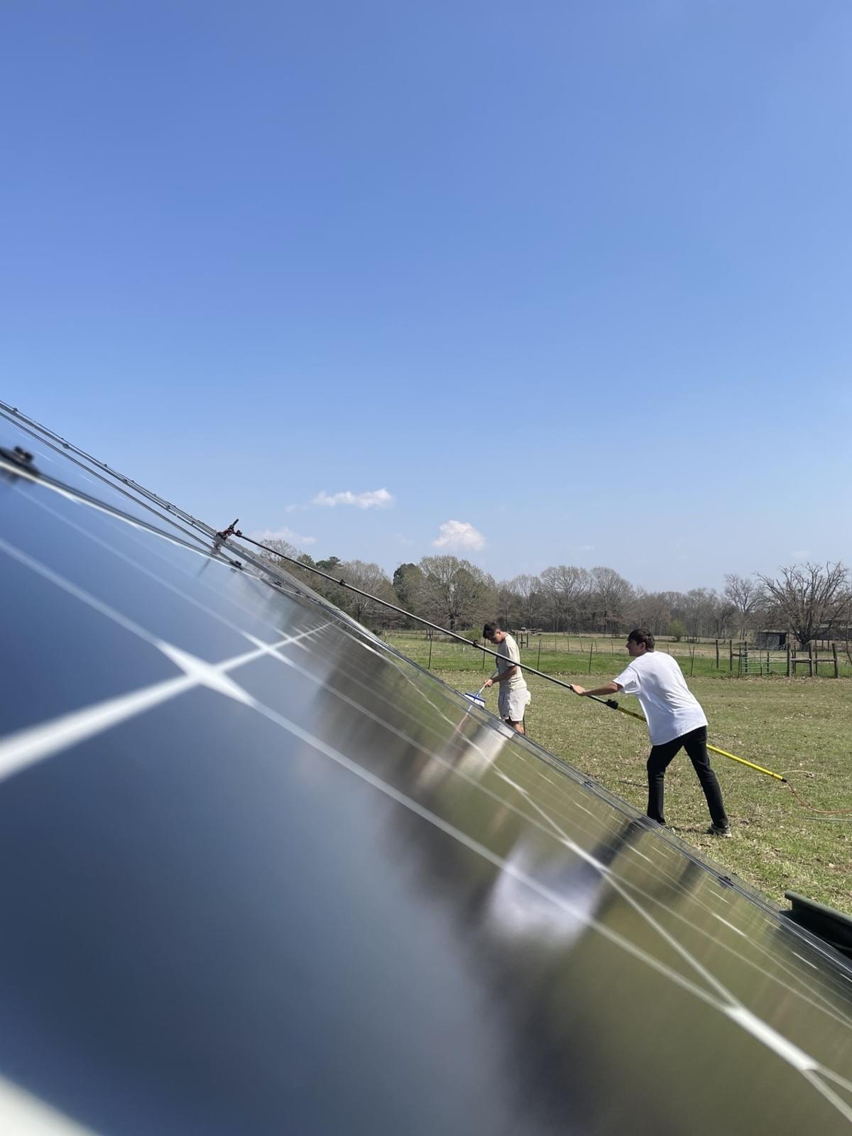 Solar Panel cleaning on rooftop in Lindale Solar Panel cleaning on rooftop in Lindale