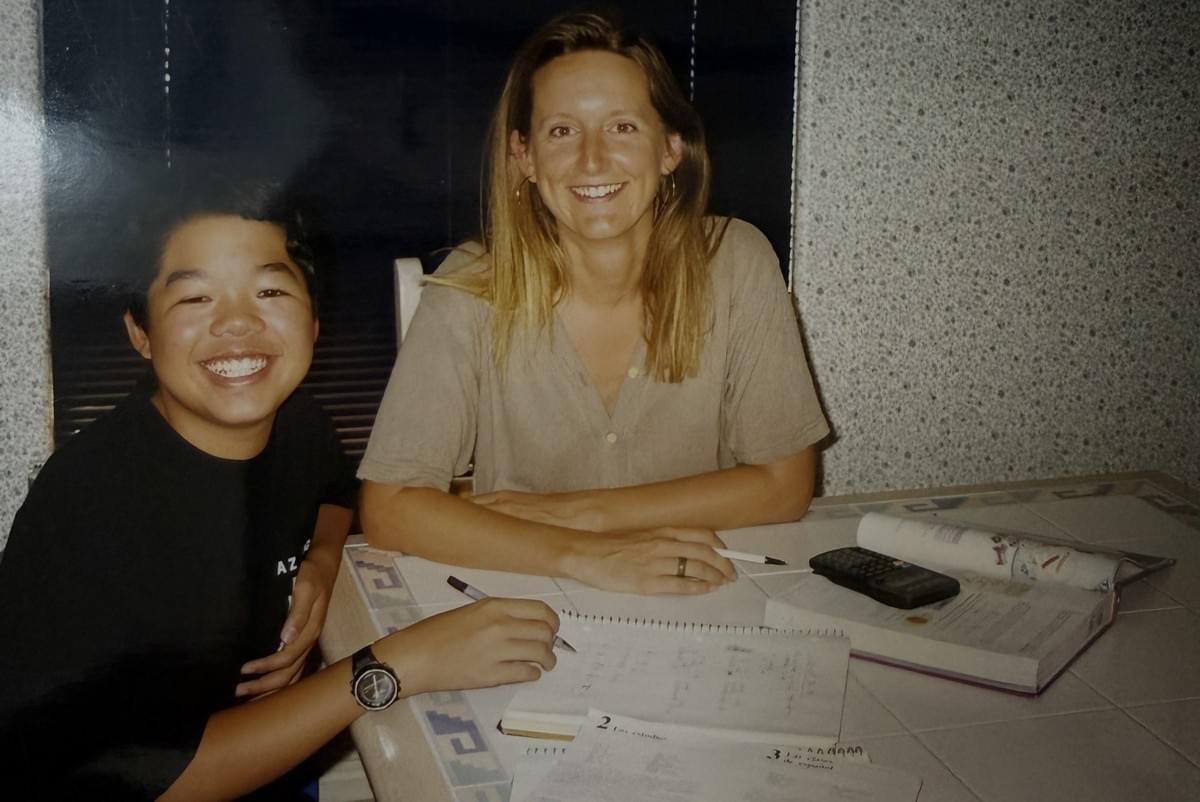 Michele Mattix tutoring a math student during her early years living in Sedona Michele Mattix tutoring a math student during her early years living in Sedona
