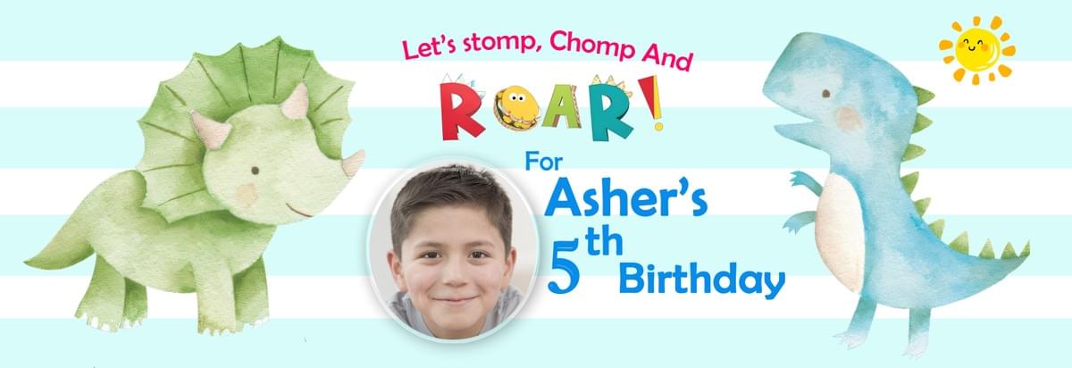 Birthday banner design - Cute Dinosaur Birthday banner design - Cute Dinosaur