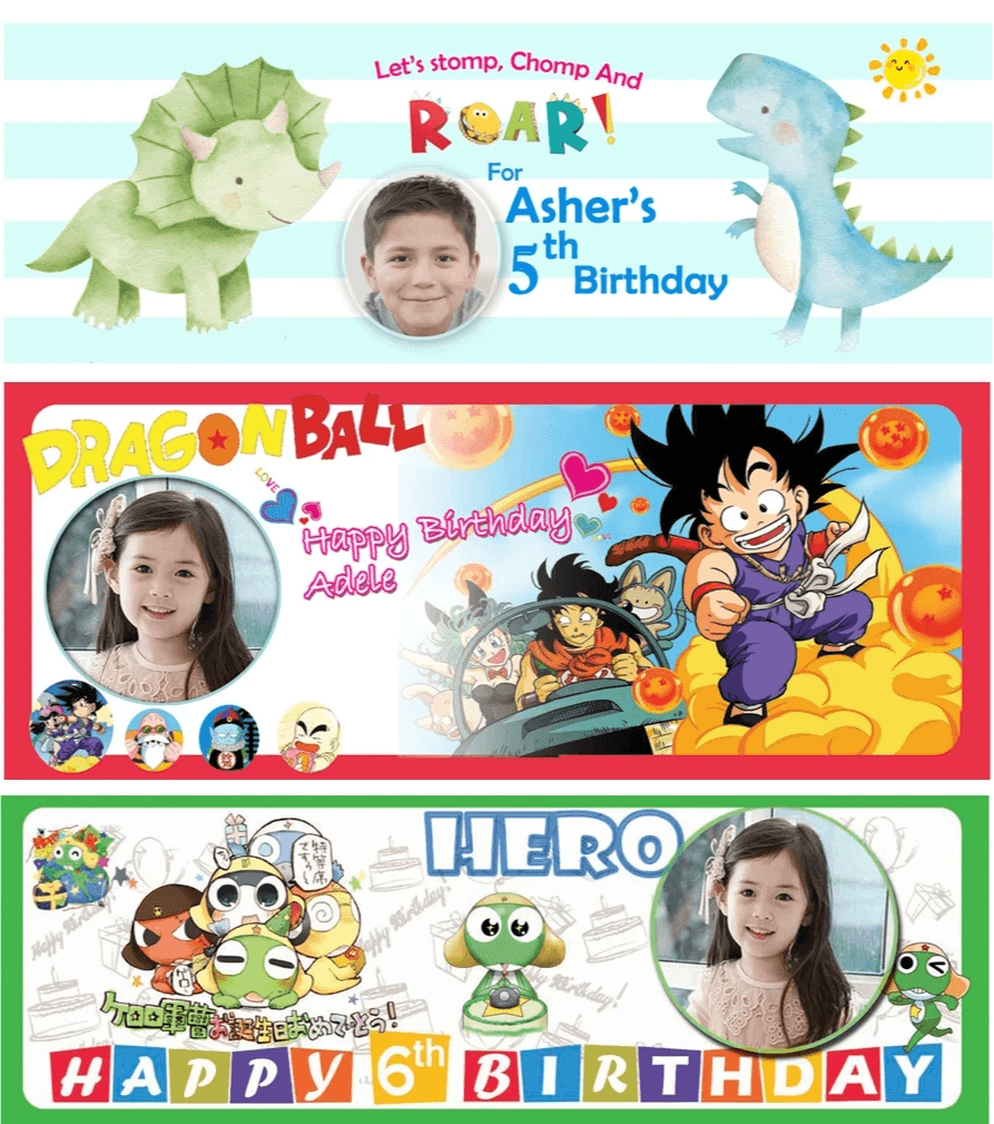 Birthday Banner Design 兒童生日海布設計 Birthday Banner Design 兒童生日海布設計