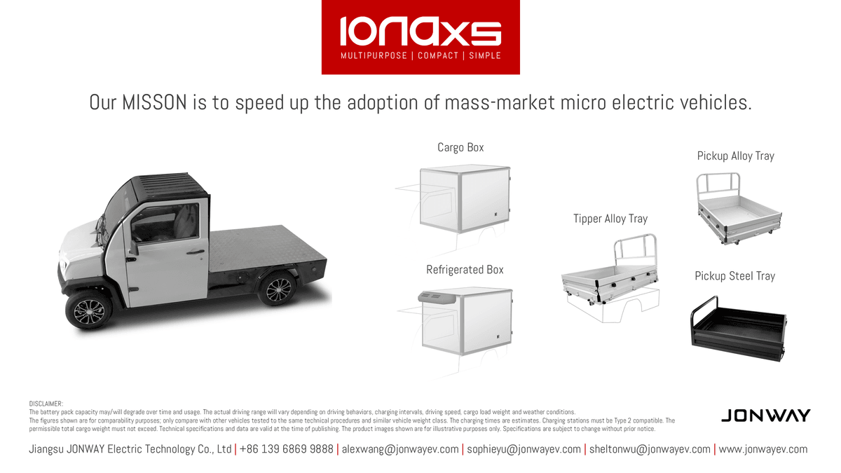 Jonway EV IONAxs flyer 2025  / Electric mini truck Jonway EV IONAxs flyer 2025  / Electric mini truck