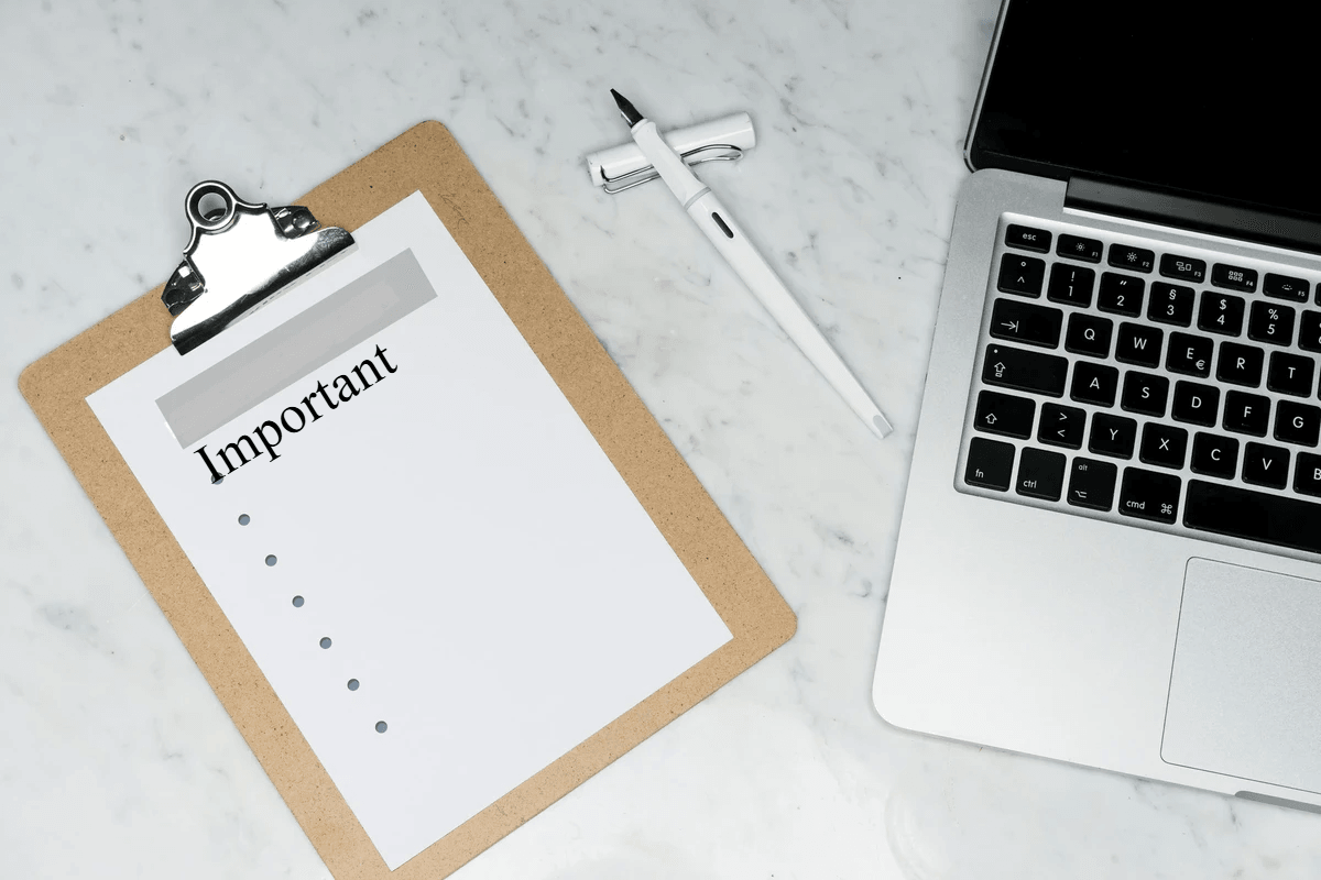 Important Checklist Important Checklist