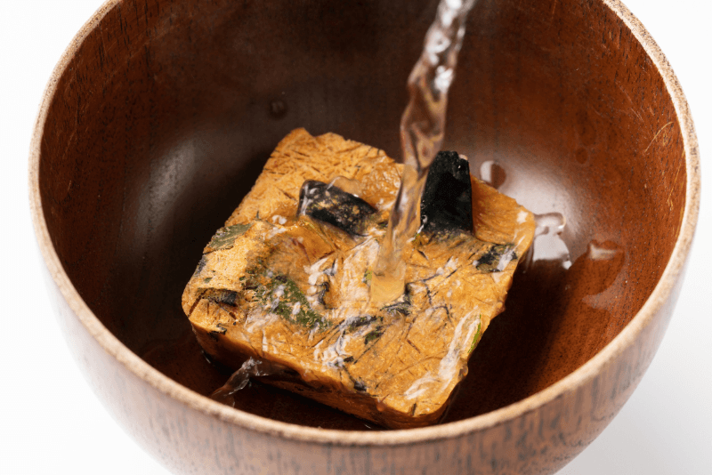 Freeze Dried Miso Soup - Pouring hot water to make soup Freeze Dried Miso Soup - Pouring hot water to make soup