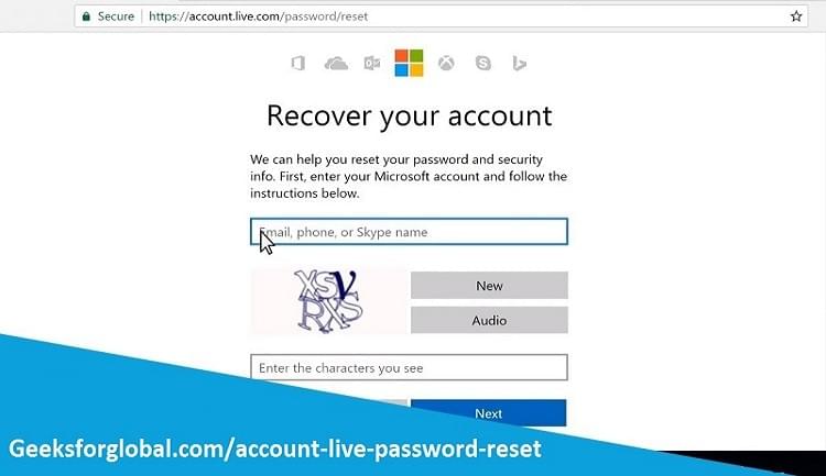account live password reset account live password reset