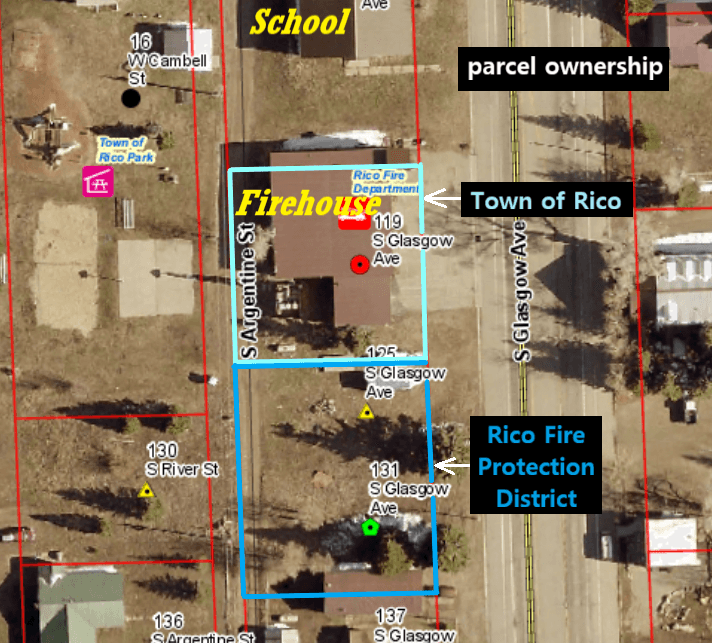 Map of proposed lamd transfer from Town of Rico CO to Rico CO Fire Protection District Map of proposed lamd transfer from Town of Rico CO to Rico CO Fire Protection District