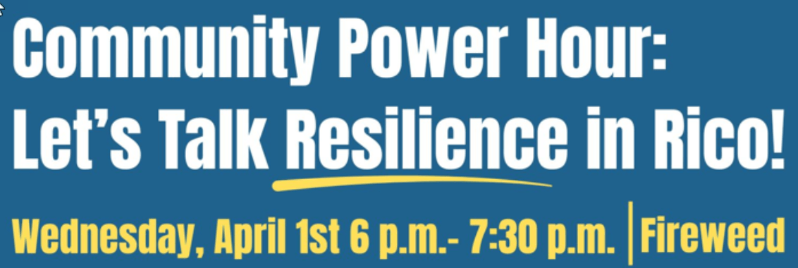 Rico communmity microgrid informational meeting poster. Rico communmity microgrid informational meeting poster.