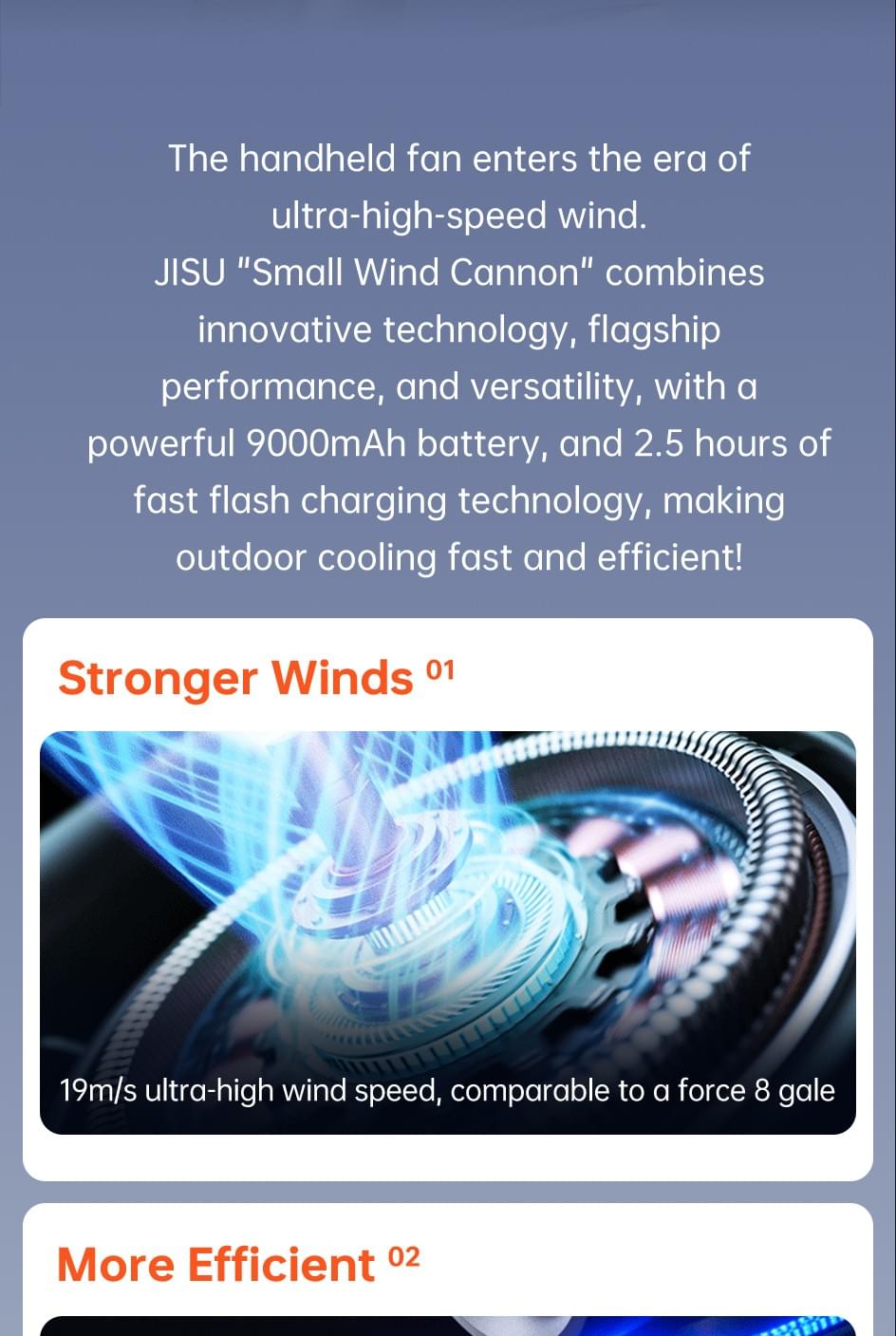 JisuLife 3 in 1 Fan Portable 9000 mAh Battery Rechargeable With Air Duster Function Mini Fan With 1-