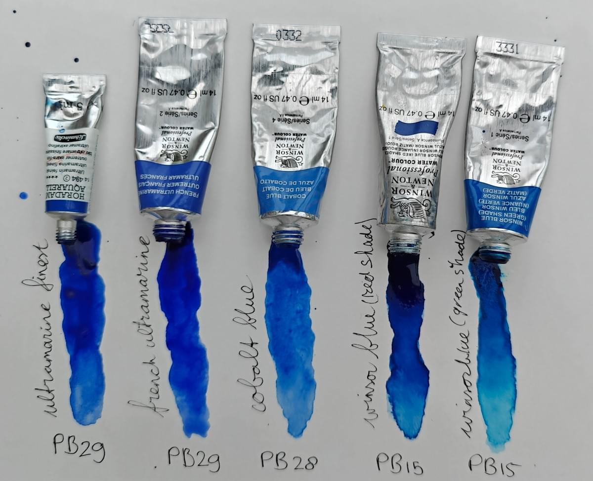 verschillende blauwe aquarelverf nummers verschillende blauwe aquarelverf nummers