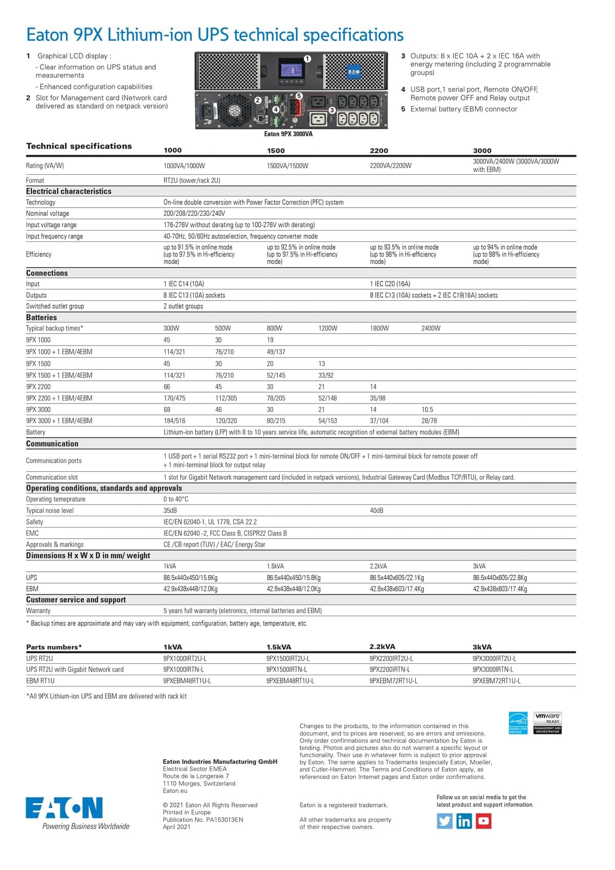 Eaton 9PX Lithium Battery UPS