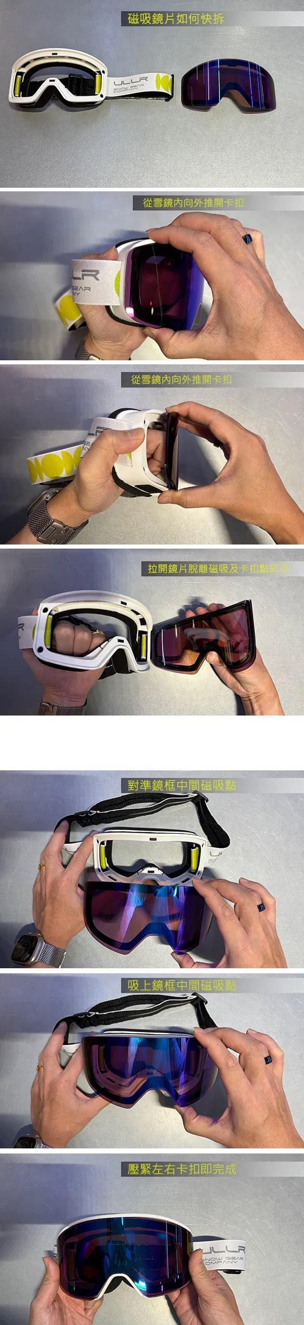 Magnetic Snow Goggles Cylindrical Dual lenses