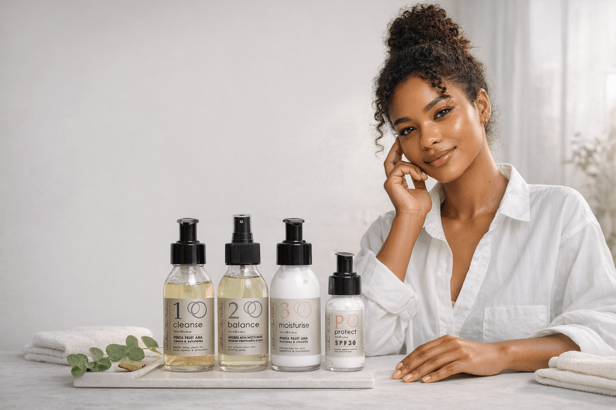 In-Between Products Easy 1-2-3 Clear Skin Routine (Cleanse, Mist & Moisturise) Clear skin made simple. This complete 3-step system from In-Between Products is the ultimate solution for sensitive, acne-prone skin that needs results without the irritation. Sustainably sourced and highly effective, this routine balances oil, clears breakouts, and hydrates for a calm, healthy glow. Step 1: Cleanse (Gentle Botanical Cleanser) – Powered by Penta fruit AHAs and Niacinamide, this non-drying wash unclogs pores and regulates oil while protecting your skin's delicate barrier. Say goodbye to that "tight" feeling! Step 2: Balance (Facial Mist) – A refreshing hybrid of Witch Hazel, Hyaluronic Acid, and Vitamin B3. It tightens pores and calms redness. Use it to prep for moisture or even as a natural makeup-setting spray. Step 3: Moisturise (Daily Moisturiser) – A smooth, fast-absorbing cream that uses botanical extracts to increase cell renewal. It targets pigmentation and uneven texture while locking in essential hydration. In-Between Products Easy 1-2-3 Clear Skin Routine (Cleanse, Mist & Moisturise) Clear skin made simple. This complete 3-step system from In-Between Products is the ultimate solution for sensitive, acne-prone skin that needs results without the irritation. Sustainably sourced and highly effective, this routine balances oil, clears breakouts, and hydrates for a calm, healthy glow. Step 1: Cleanse (Gentle Botanical Cleanser) – Powered by Penta fruit AHAs and Niacinamide, this non-drying wash unclogs pores and regulates oil while protecting your skin's delicate barrier. Say goodbye to that "tight" feeling! Step 2: Balance (Facial Mist) – A refreshing hybrid of Witch Hazel, Hyaluronic Acid, and Vitamin B3. It tightens pores and calms redness. Use it to prep for moisture or even as a natural makeup-setting spray. Step 3: Moisturise (Daily Moisturiser) – A smooth, fast-absorbing cream that uses botanical extracts to increase cell renewal. It targets pigmentation and uneven texture while locking in essential hydration.