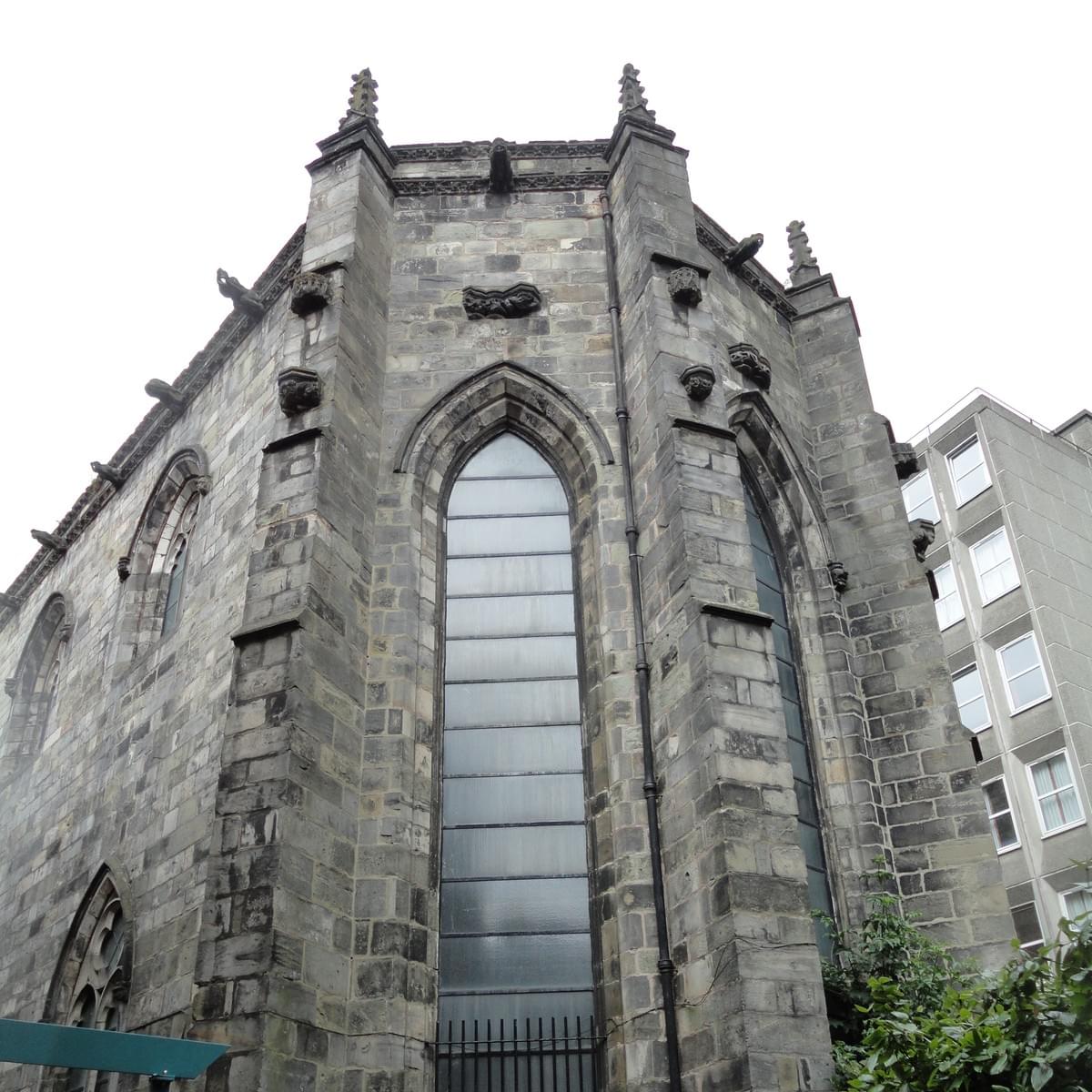 An external view of Edinburgh's Trinity Apse which was rebuilt in 1872 from medieval remains of the Trinity Collegiate Church An external view of Edinburgh's Trinity Apse which was rebuilt in 1872 from medieval remains of the Trinity Collegiate Church