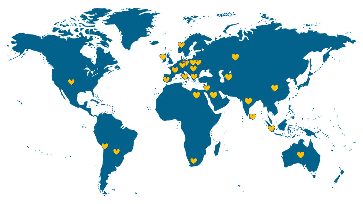 World map showing the countries some of my guests on Edinburgh walking tours have come from. World map showing the countries some of my guests on Edinburgh walking tours have come from.