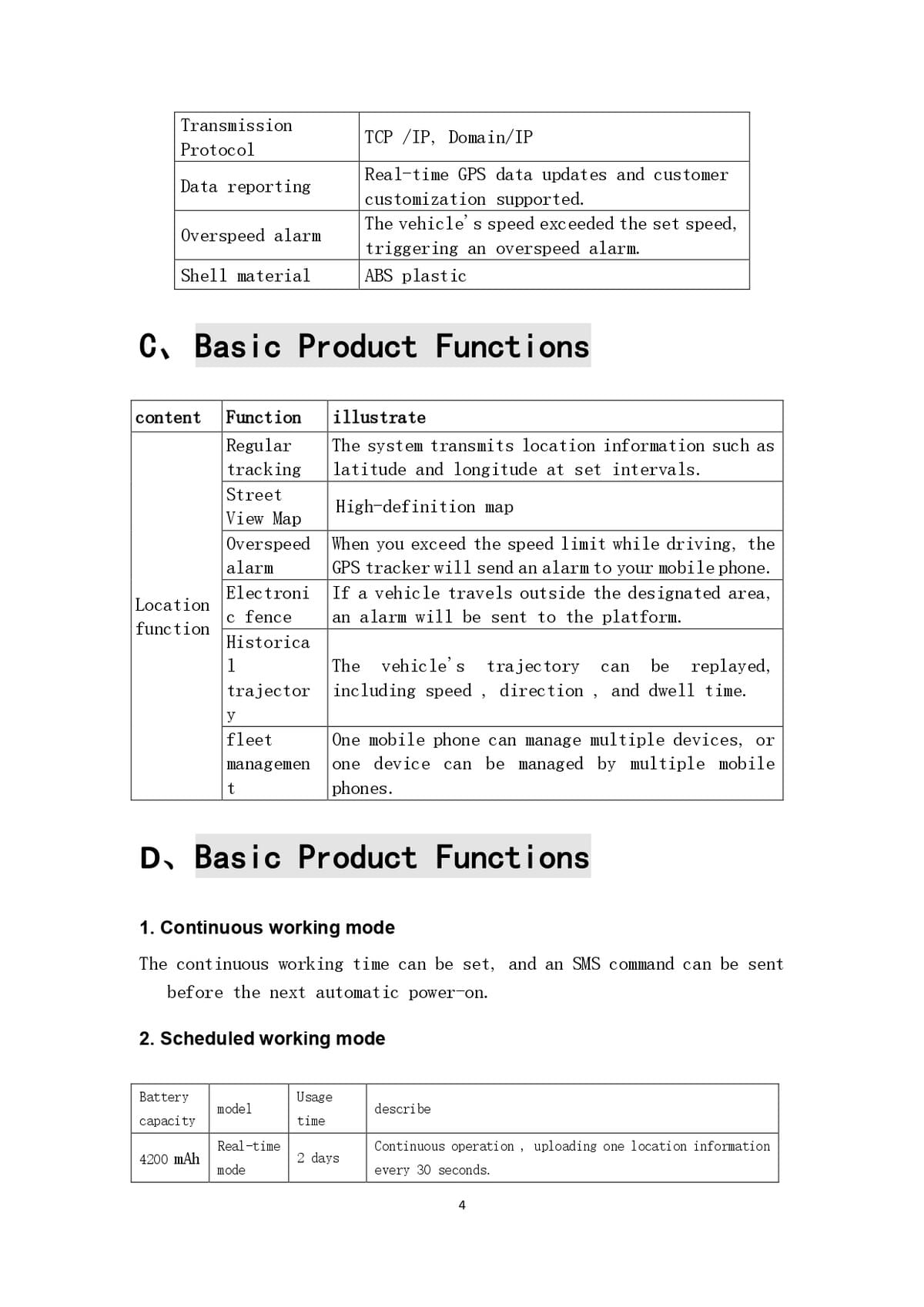4G long standby GPS locator