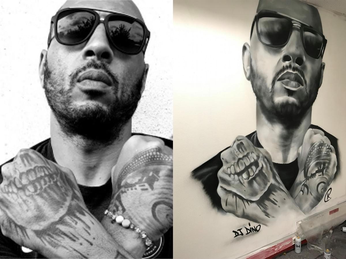 Graffiti de DJ Dino qui a été dessiné par Keusty Lors d'un projet culturel et artistique  dans la Niévre  Graffiti de DJ Dino qui a été dessiné par Keusty Lors d'un projet culturel et artistique  dans la Niévre