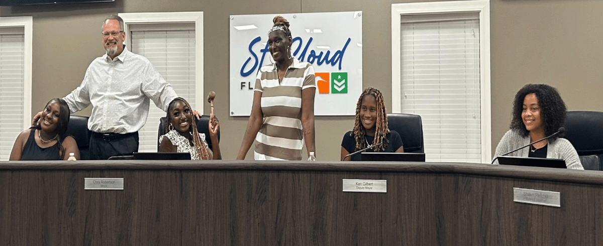 Osceola SWAT youth sit at the City of St. Cloud dais after the adoption of a new tobacco-free parks ordinance. Osceola SWAT youth sit at the City of St. Cloud dais after the adoption of a new tobacco-free parks ordinance.