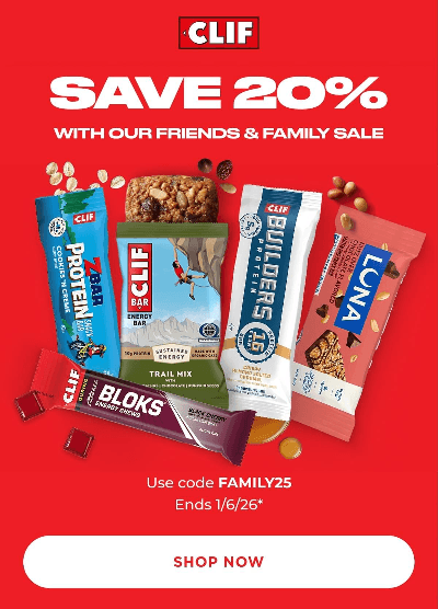 Save 20% at Clif Bar Save 20% at Clif Bar