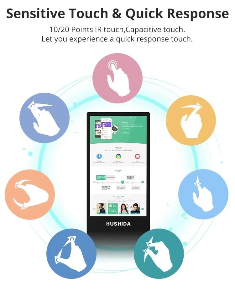 32/43/50/55 Inch Android Touch LCD Floor Standing Digital Signage Kiosk