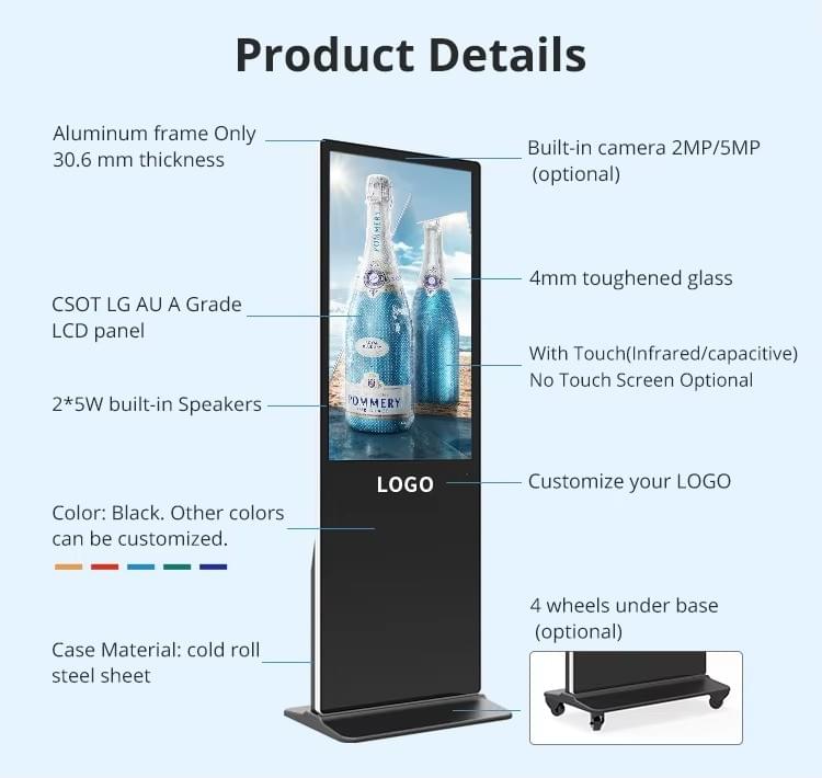 32/43/50/55 Inch Android Touch LCD Floor Standing Digital Signage Kiosk