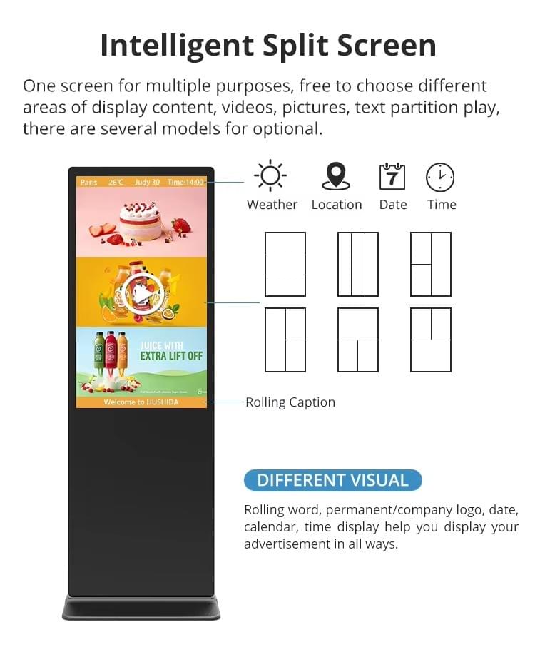 32/43/50/55 Inch Android Touch LCD Floor Standing Digital Signage Kiosk