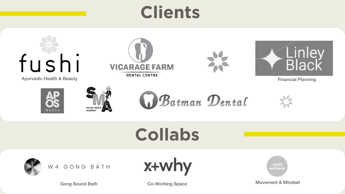 Feng Shui clients and collabs with Reeta Vaya: Fushi, Vicarage Farm Dental, Linley Black, W4 Gong Bath, and x+why. Feng Shui clients and collabs with Reeta Vaya: Fushi, Vicarage Farm Dental, Linley Black, W4 Gong Bath, and x+why.