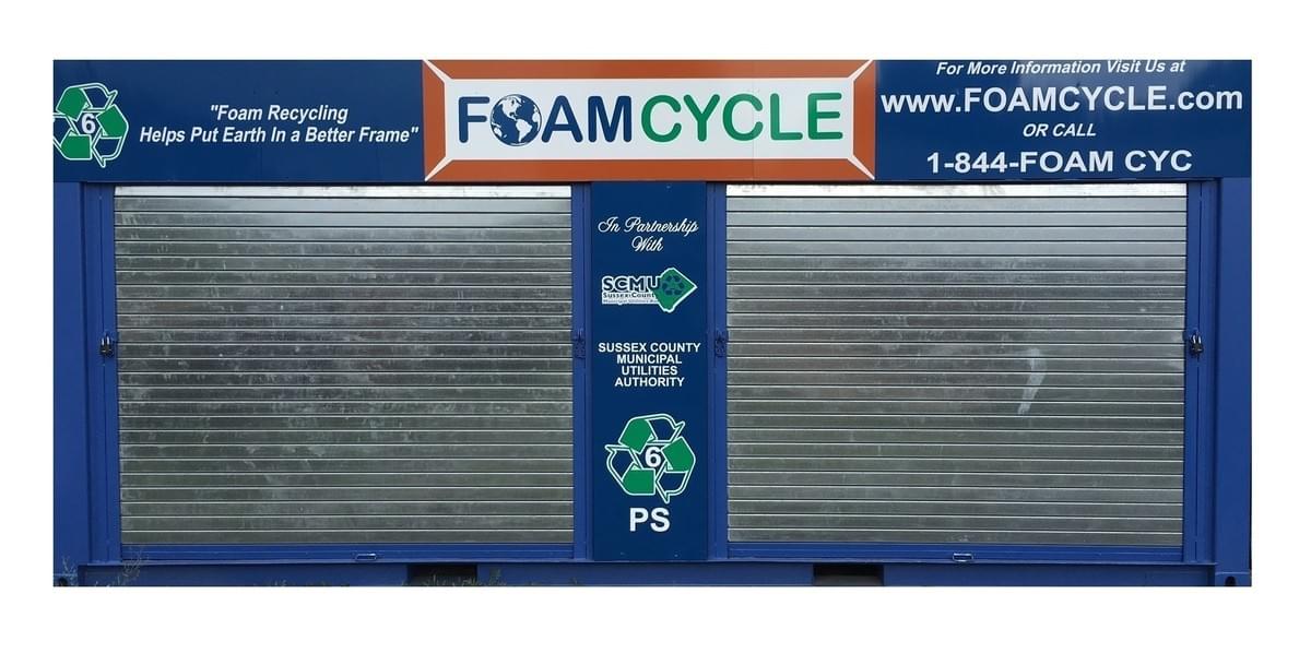 Sunshine or snow, our Foam Cycle unit allows for the outside storage and processing of EPS Foam. Our beautifully designed unit will help enhance any municipal recycling center, school or university and proudly announces that EPS Foam recycling takes place here. Sunshine or snow, our Foam Cycle unit allows for the outside storage and processing of EPS Foam. Our beautifully designed unit will help enhance any municipal recycling center, school or university and proudly announces that EPS Foam recycling takes place here.