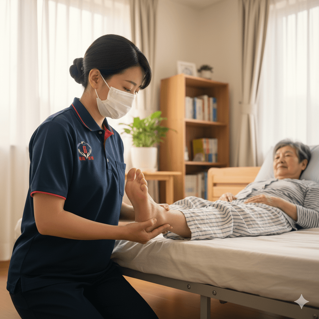 新屋冠冕居服員協助長輩進行肢體關節與簡單運動 新屋冠冕居服員協助長輩進行肢體關節與簡單運動