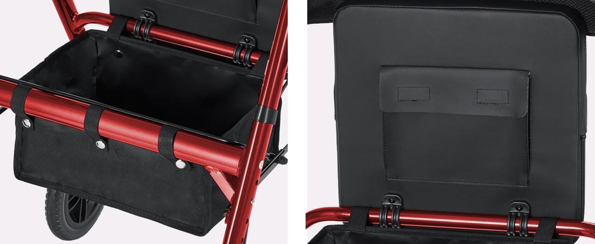 GMH Rollator 2-in-1 Rollator Walker Transport Wheelchair