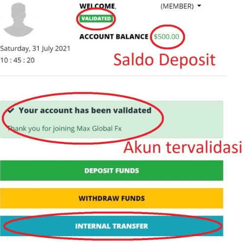 Internal Transfer dari MaxGlobal ke MT4 Internal Transfer dari MaxGlobal ke MT4