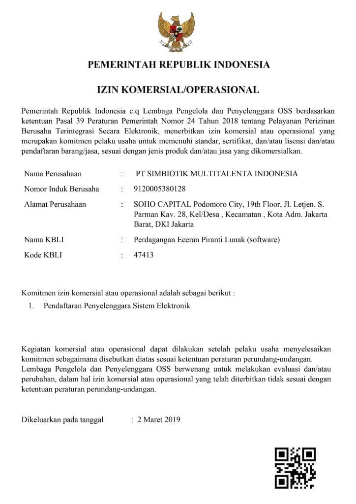Izin Komersial/Operasional PT SMI: Perdagangan Eceran Piranti Lunak (Software) Izin Komersial/Operasional PT SMI: Perdagangan Eceran Piranti Lunak (Software)