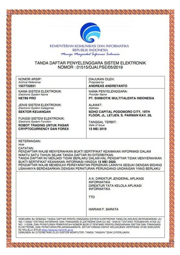 Tanda Daftar Penyelenggara Sistem Elektronik PT SMI: 01515/DJAI.PSE/05/2019 Tanda Daftar Penyelenggara Sistem Elektronik PT SMI: 01515/DJAI.PSE/05/2019