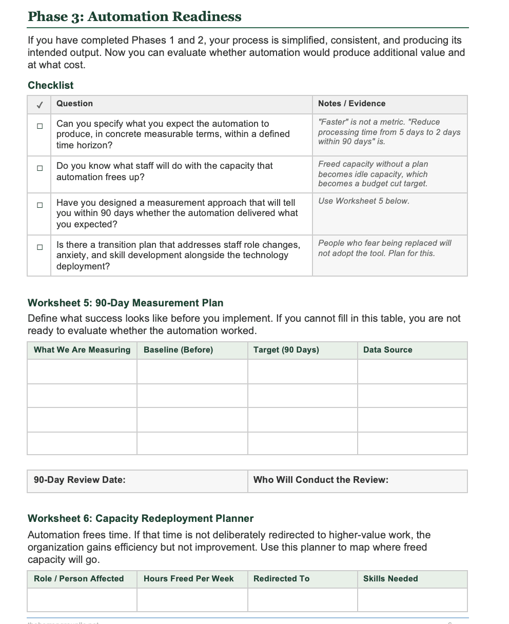 Process Readiness Workbook