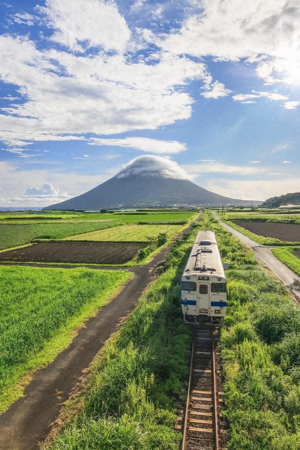 Local train travelling through rural Japan, an example of slow travel beyond Tokyo and Kyoto Local train travelling through rural Japan, an example of slow travel beyond Tokyo and Kyoto