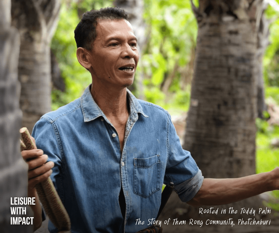 Community leader sharing the traditional knowledge and way of life of toddy palm cultivation in Tham Rong Community, Phetchaburi. Community leader sharing the traditional knowledge and way of life of toddy palm cultivation in Tham Rong Community, Phetchaburi.